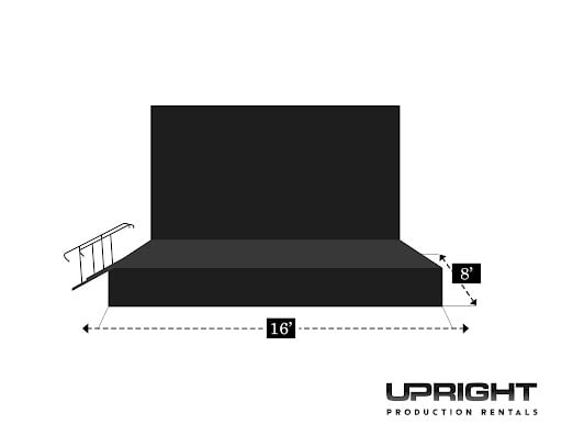 8*16 portable stage with 4 steps stairs case and a black backdrop