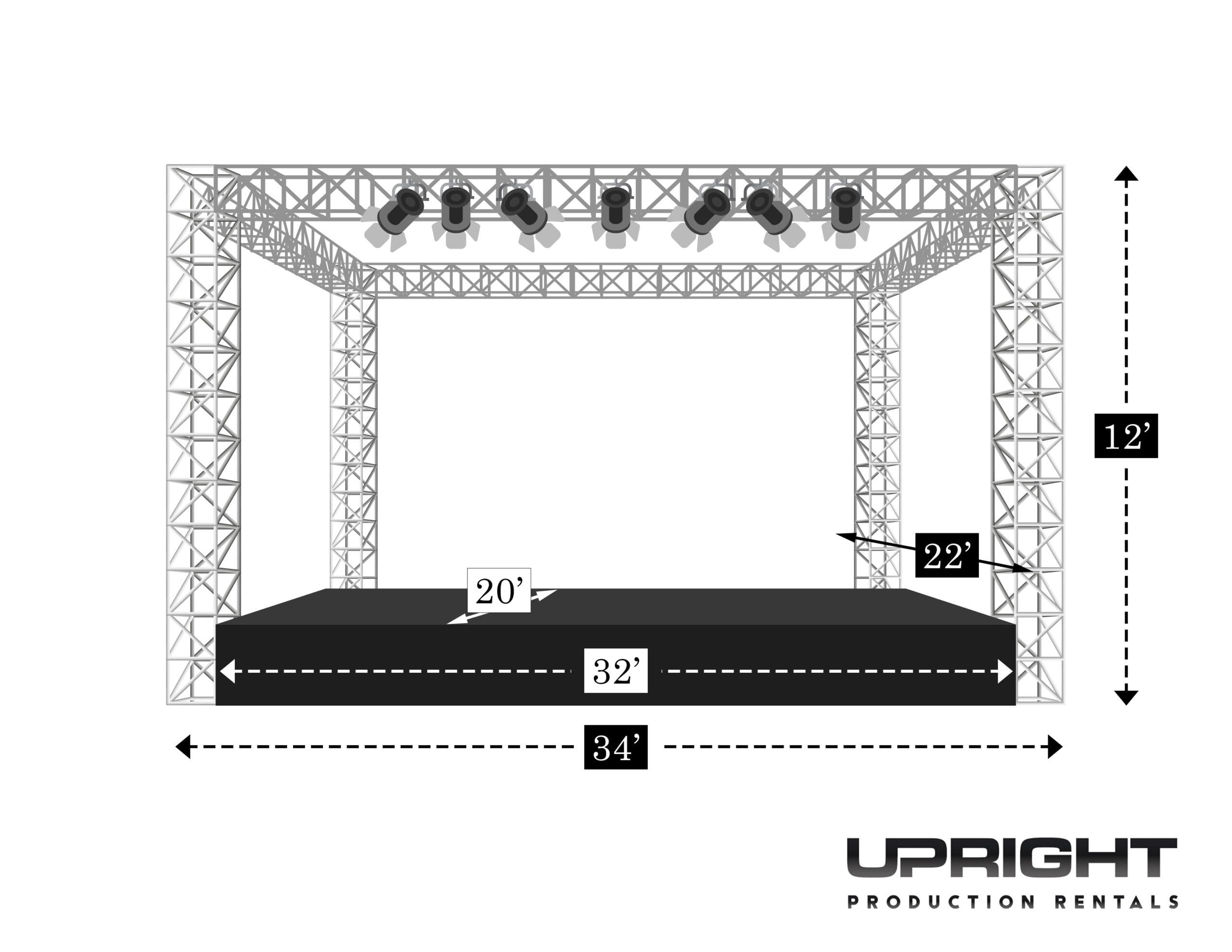 Truss structure stage 34 * 22 * 12