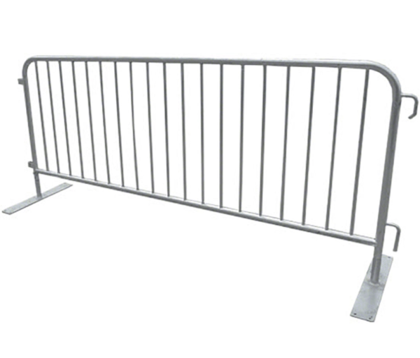 8.5ft heavy duty silver crowd control barrier